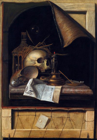 Naturaleza muerta con vanitas de Cornelis Norbertus Gysbrechts