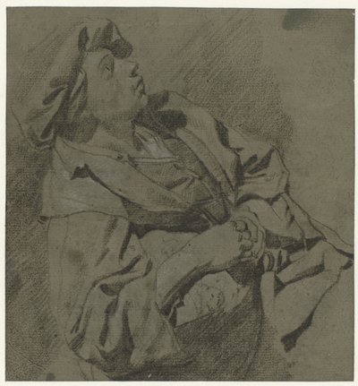 niño en una boina, inclinado hacia atrás de Cornelis Pietersz. Bega