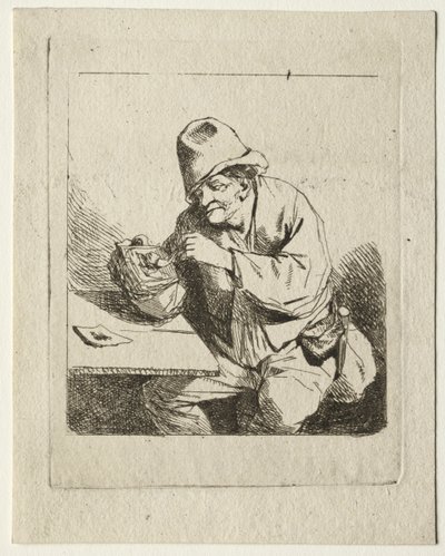 Campesino encendiendo su pipa de Cornelis Pietersz Bega