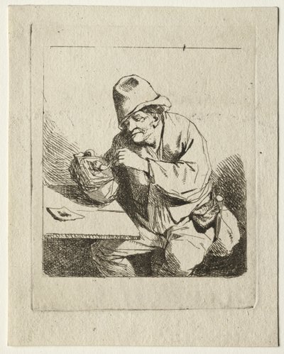 Campesino encendiendo su pipa, mediados de 1600 de Cornelis Pietersz Bega