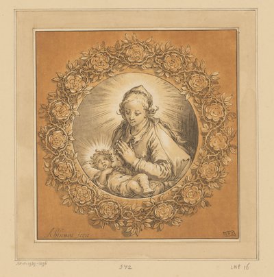 María con el Niño Jesús de Cornelis Ploos van Amstel (signed by artist)