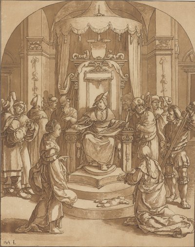Juicio de Salomón de Cornelis Ploos van Amstel (signed by artist)