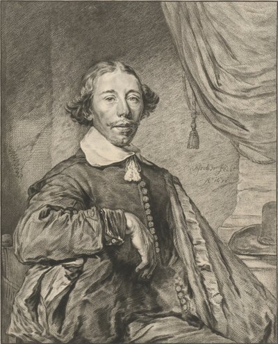 retrato, de, un, hombre de Cornelis Ploos van Amstel (signed by artist)