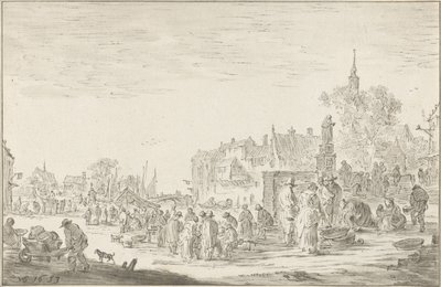pescadería de Cornelis Ploos van Amstel (signed by artist)