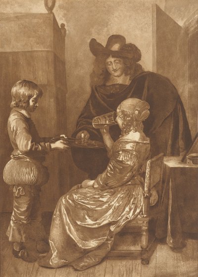 Señor y señora con paje de Cornelis Ploos van Amstel