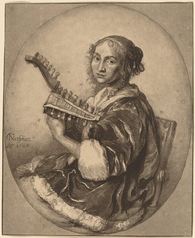 Dama con Laúd de Doble Cabeza de Cornelis Ploos van Amstel