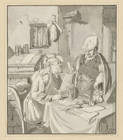 escritor de una carta Receptor de Cornelis Ploos van Amstel