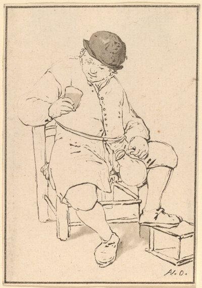 Campesino sentado con jarra, c. 1763 de Cornelis Ploos van Amstel