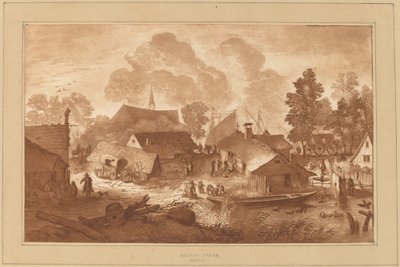 Pueblo con estanque de Cornelis Ploos van Amstel