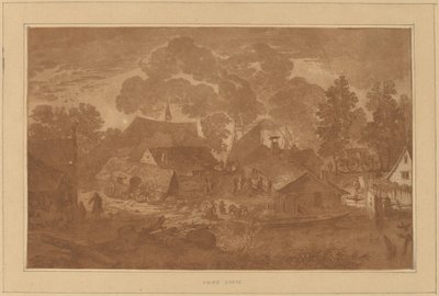 Pueblo con estanque de Cornelis Ploos van Amstel