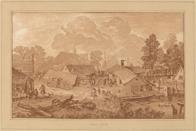 Pueblo con estanque de Cornelis Ploos van Amstel