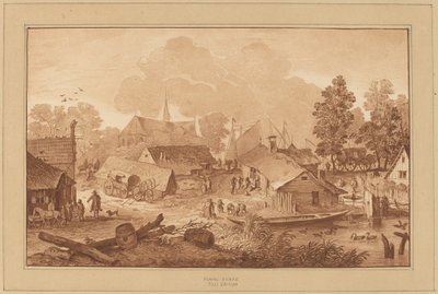 Pueblo con estanque de Cornelis Ploos van Amstel