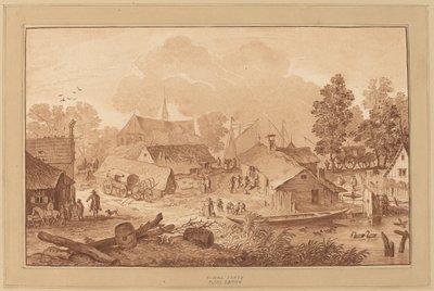 Pueblo con estanque de Cornelis Ploos van Amstel