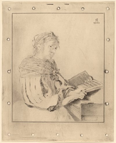 Niña joven en el teclado de Cornelis Ploos van Amstel