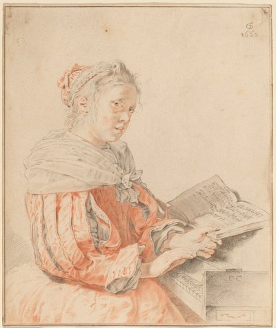 Niña joven en el teclado de Cornelis Ploos van Amstel