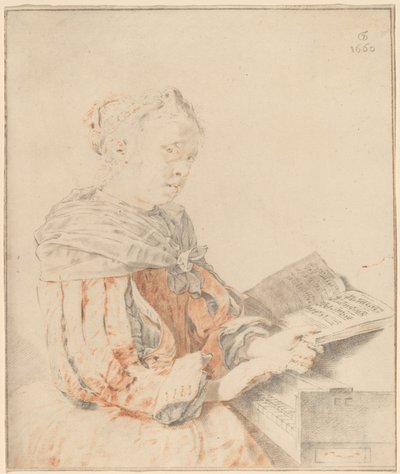 Joven niña en el teclado de Cornelis Ploos van Amstel