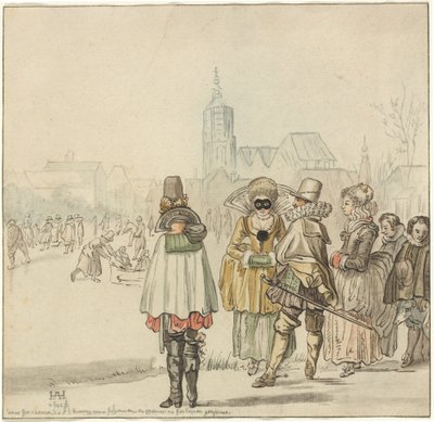 El Rey del Invierno en el Hielo de Cornelis Ploos van Amstel after Hendrick Avercamp