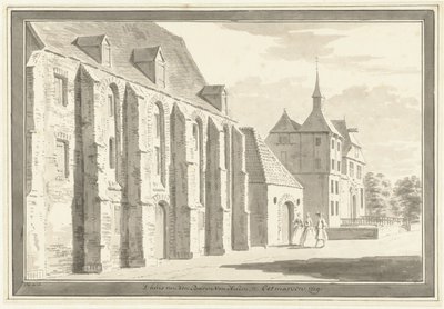 Vista de la iglesia y la casa en Ootmarsum de Cornelis Pronk