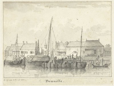 Vista del puerto de Bruinisse de Cornelis Pronk