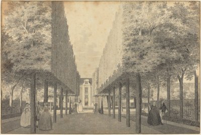Damas y caballeros disfrutando de un jardín holandés de Cornelis Pronk