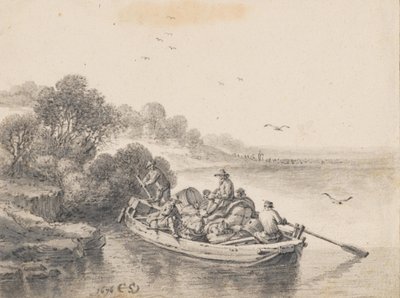 Un transbordador muy cargado de Cornelis Saftleven