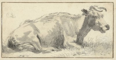 Vaca reclinada, a la derecha de Cornelis Saftleven