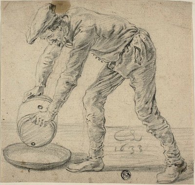 Hombre con un barril de Cornelis Saftleven