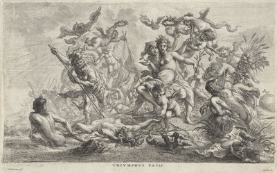 Alegoría op de vrede Triunfo de la paz (título sobre el objeto) de Cornelis Schut (I)