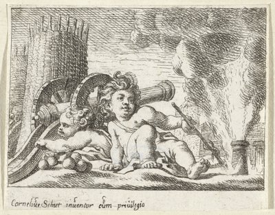 Dos niños con armas de Cornelis Schut (I)