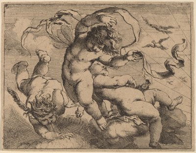 Tres putti voladores de Cornelis Schut I