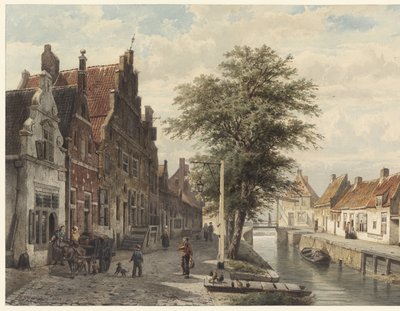 Vista del canal en Hasselt de Cornelis Springer