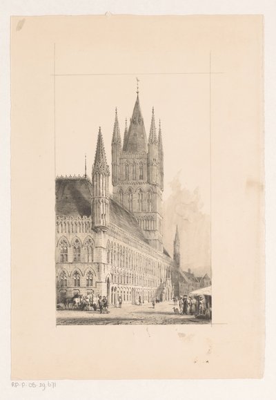 Lonja de los paños de Ypres Ayuntamiento del siglo XIII de Cornelis Springer