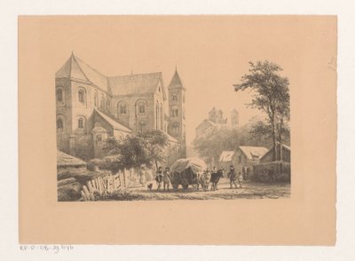 Ganado con carreta frente a iglesia del siglo XI Iglesia de San Pedro de Cornelis Springer