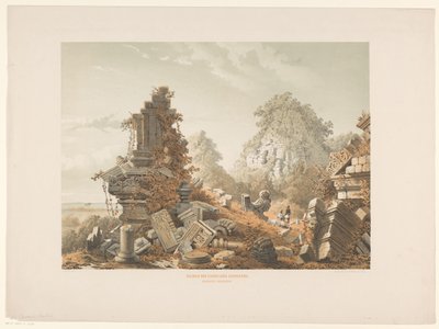 Ruina de Tjandi Lora Djongrang Ruinas de Tjandi-Lora Djongrang. Residencia Jocjakerta (título sobre objeto) de Cornelis Springer