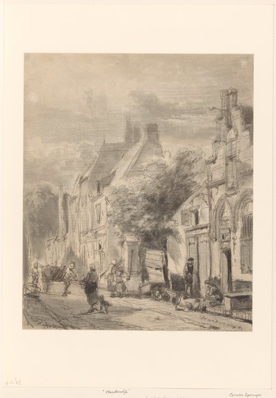 Vista de la calle en Harderwijk de Cornelis Springer