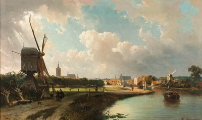 Vista de La Haya desde el Delftse Vaart en el siglo XVII de Cornelis Springer