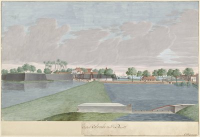 Vista de Colombo desde el aterrizaje de De Beer (...) Casteel Colombo van de Beer (título sobre objeto) de Cornelis Steiger