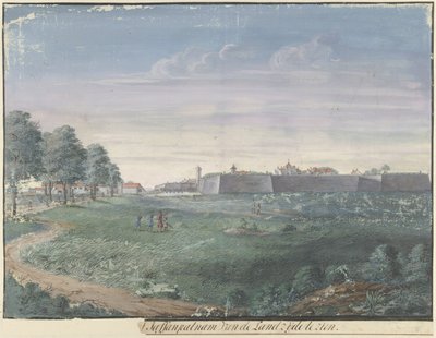 Fuerte de Jaffnapatnam en Ceilán [..]l Jaffanpatnam desde Landside para ser visto (título sobre el objeto) de Cornelis Steiger
