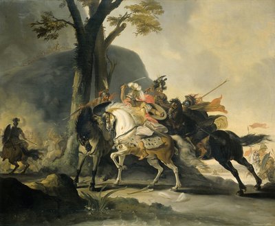 Alejandro Magno en la batalla del Gránico contra los persas de Cornelis Troost