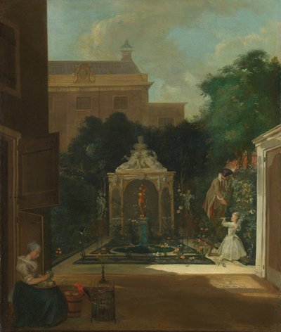 El jardín de una casa del canal de Ámsterdam
Un jardín urbano de Ámsterdam de Cornelis Troost