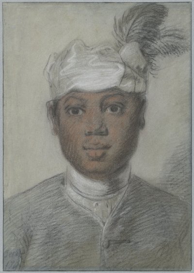Cabeza de un joven negro con turbante emplumado de Cornelis Troost