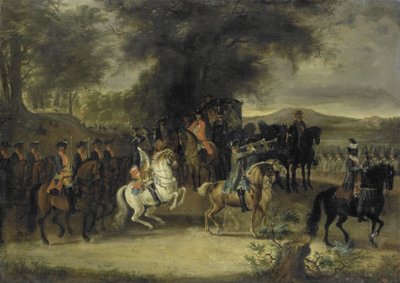 Inspección de un regimiento de caballería, quizás por Guillermo de Hesse-Homburg de Cornelis Troost