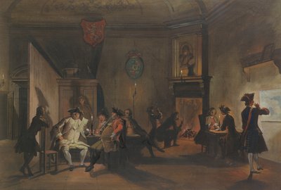 Interior con oficiales militares de Cornelis Troost