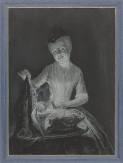 Sara Comfort con su muñeca de Cornelis Troost