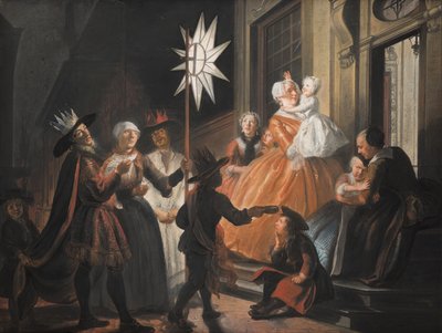 Cantando alrededor de la estrella en la Noche de Reyes de Cornelis Troost