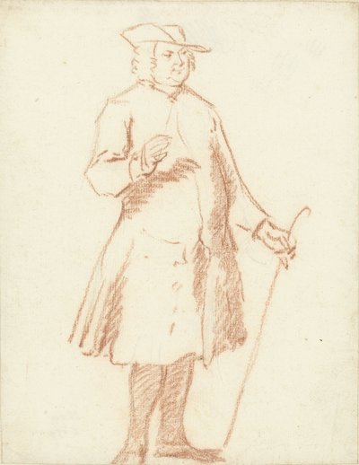 Hombre de pie con bastón en la mano izquierda de Cornelis Troost