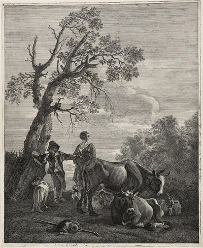 Un rebaño descansando de Cornelis Visscher