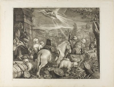Abraham dejando Harán (La llamada de Abraham) de Cornelis Visscher