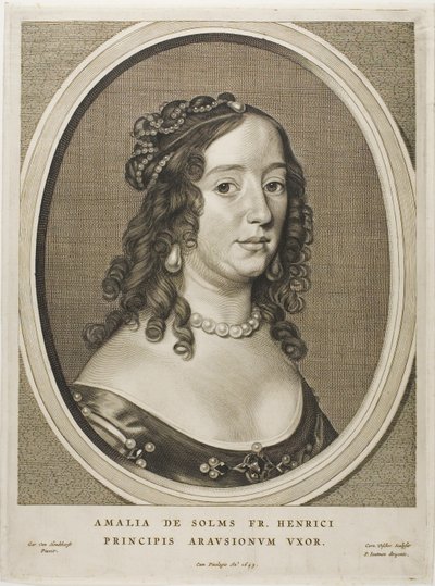 Amalia van Solms, esposa de Frederick Henry, de Nueve retratos de Cornelis Visscher