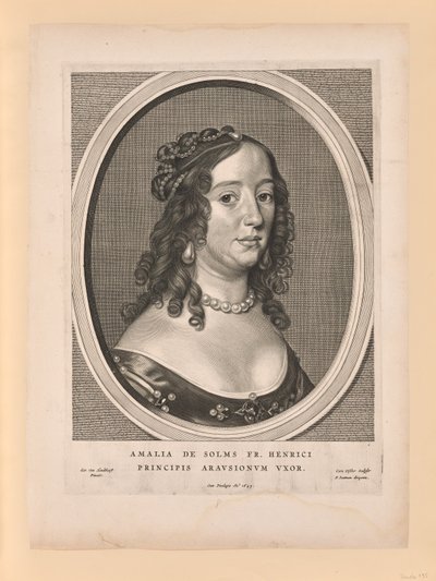 Amalia van Solms, esposa de Frederick Henry, de Nueve retratos de Cornelis Visscher